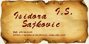 Isidora Šajković vizit kartica